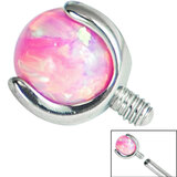 Titanium Claw Set Opal Ball for Internal Thread shafts in 1.6mm. Also fits Dermal Anchor - SKU 34220
