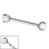Titanium Internally Threaded Barbells 1.6mm - Titanium Claw Set Opal Balls - SKU 34226