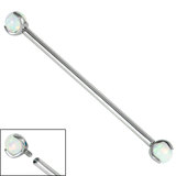 Titanium Internally Threaded Industrial Scaffold Bars 1.6mm - Titanium Claw Set Opal Balls - SKU 34241