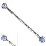 Titanium Internally Threaded Industrial Scaffold Bars 1.6mm - Titanium Claw Set Opal Balls - SKU 34243