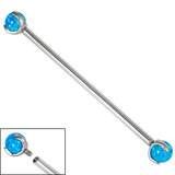 Titanium Internally Threaded Industrial Scaffold Bars 1.6mm - Titanium Claw Set Opal Balls - SKU 34244