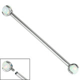 Titanium Internally Threaded Industrial Scaffold Bars 1.6mm - Titanium Claw Set Opal Balls 1.6mm, 34mm, 4mm, Ice White