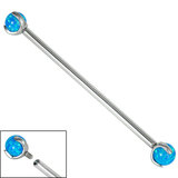 Titanium Internally Threaded Industrial Scaffold Bars 1.6mm - Titanium Claw Set Opal Balls 1.6mm, 36mm, 4mm, Pacific Blue