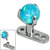 Titanium Dermal Anchor with Titanium Claw Set Opal Ball 2.5mm, 4mm, Island Blue Opal - alternative image