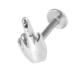 Steel Labret with Steel Middle Finger 1.2mm and 1.6mm 1.2mm, 10mm