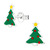 Sterling Silver Christmas Tree Ear Stud Earrings - SKU 34288