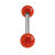 Smooth Glitzy Ball Barbell Double Ended with 4mm Balls - SKU 34322