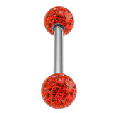 Smooth Glitzy Ball Barbell Double Ended with 5mm balls - SKU 34335