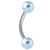 Steel Curved Bar with Acrylic Pearl Balls 1.6mm 1.6mm, 10mm, 4mm, Light Blue - alternative image