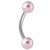 Steel Curved Bar with Acrylic Pearl Balls 1.6mm 1.6mm, 9mm, 4mm, Pink - alternative image