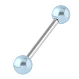 Steel Barbell with Acrylic Pearl Balls 1.6mm - SKU 34392