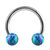 Steel Circular Barbell (CBB) (Horseshoes) with Synthetic Opal Balls 1.2mm 1.2mm, 7mm, 3mm, Blue Opal - alternative image