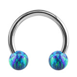 Steel Circular Barbell (CBB) (Horseshoes) with Synthetic Opal Balls 1.2mm - SKU 34429