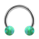 Steel Circular Barbell (CBB) (Horseshoes) with Synthetic Opal Balls 1.2mm - SKU 34430