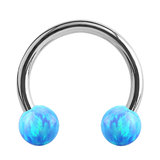 Steel Circular Barbell (CBB) (Horseshoes) with Synthetic Opal Balls 1.2mm - SKU 34431