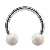 Steel Circular Barbell (CBB) (Horseshoes) with Synthetic Opal Balls 1.2mm - SKU 34433