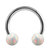 Steel Circular Barbell (CBB) (Horseshoes) with Synthetic Opal Balls 1.2mm - SKU 34433