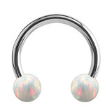 Steel Circular Barbell (CBB) (Horseshoes) with Synthetic Opal Balls 1.2mm - SKU 34443
