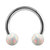 Steel Circular Barbell (CBB) (Horseshoes) with Synthetic Opal Balls 1.2mm - SKU 34443