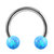 Steel Circular Barbell (CBB) (Horseshoes) with Synthetic Opal Balls 1.2mm 1.2mm, 12mm, 3mm, Island Blue Opal - alternative image