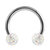 Steel Circular Barbell (CBB) (Horseshoes) with Glitzy Balls 1.2mm - SKU 34449