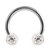 Steel Circular Barbell (CBB) (Horseshoes) with Glitzy Balls 1.2mm - SKU 34450