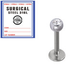 Sterile Steel Jewelled Labrets - SKU 34522