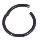 Black Titanium Hinged Segment Ring (Clicker) 1.6mm, 12mm