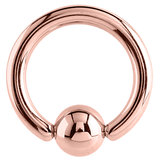 Rose Gold Titanium Ball Closure Ring (BCR) (Rose Gold colour PVD) - SKU 34609