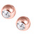 Rose Gold Titanium Jewelled Balls 1.2mm 1.2mm, 3mm, Crystal Clear (Pack of 2) - alternative image