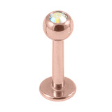 Rose Gold Titanium Jewelled Labret - SKU 34631