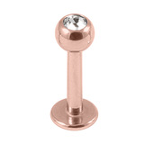 Rose Gold Titanium Jewelled Labret - SKU 34632
