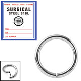 Sterile Steel Continuous Twist Rings - SKU 34648