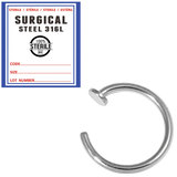 Sterile Steel Open Nose Ring - SKU 34660