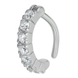 Steel Pave Set Jewelled Rook Clicker Ring - SKU 34729