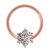 Steel BCR with Steel Claw Set Jewelled Flower - Nipple Ring - SKU 34764