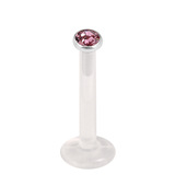 Bioflex Push-fit Labret with Steel Jewelled Disk (2.35mm Disk) - SKU 34810