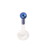 Bioflex Push-fit Labret with Titanium Ball 1.0mm 1.0mm, 8mm, 2.5mm, Blue