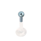 Bioflex Push-fit Labret with Titanium Ball 1.0mm 1.0mm, 8mm, 2.5mm, Ice Blue