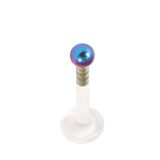 Bioflex Push-fit Labret with Titanium Ball 1.0mm 1.0mm, 8mm, 2.5mm, Rainbow
