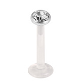 Bioflex Push-fit Labret with Steel Jewelled Disk (4mm Disk) - SKU 34834