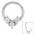 Steel Claw Set Jewelled Triangle Hinged Clicker Ring - SKU 34888