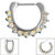 Steel Claw Set Jewelled Septum Clicker Ring - SKU 34892