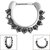 Steel Claw Set Jewelled Septum Clicker Ring - SKU 34893