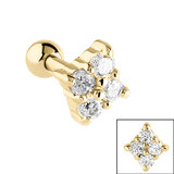 Steel Claw Set Jewelled Diamond Shape Micro Bar Zircon Steel, 1.2mm, 6mm, Crystal Clear (One bar only)