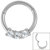 Steel Claw Set Jewelled Trio Hinged Clicker Ring - SKU 34897