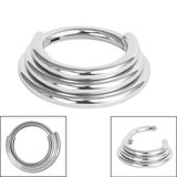 Titanium 3 Tier Stacked Hinged Clicker Ring - SKU 34898