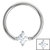 Steel BCR with Steel Claw Set Jewelled Diamond Square - Nipple Ring - SKU 34973