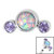 Titanium (Infinity) Bezel Set 3 Opal and Jewels Crescent for Internal Thread shafts in 1.2mm - SKU 34977
