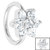 Steel Claw Set Jewelled Flower - Cartilage Ring - SKU 34987